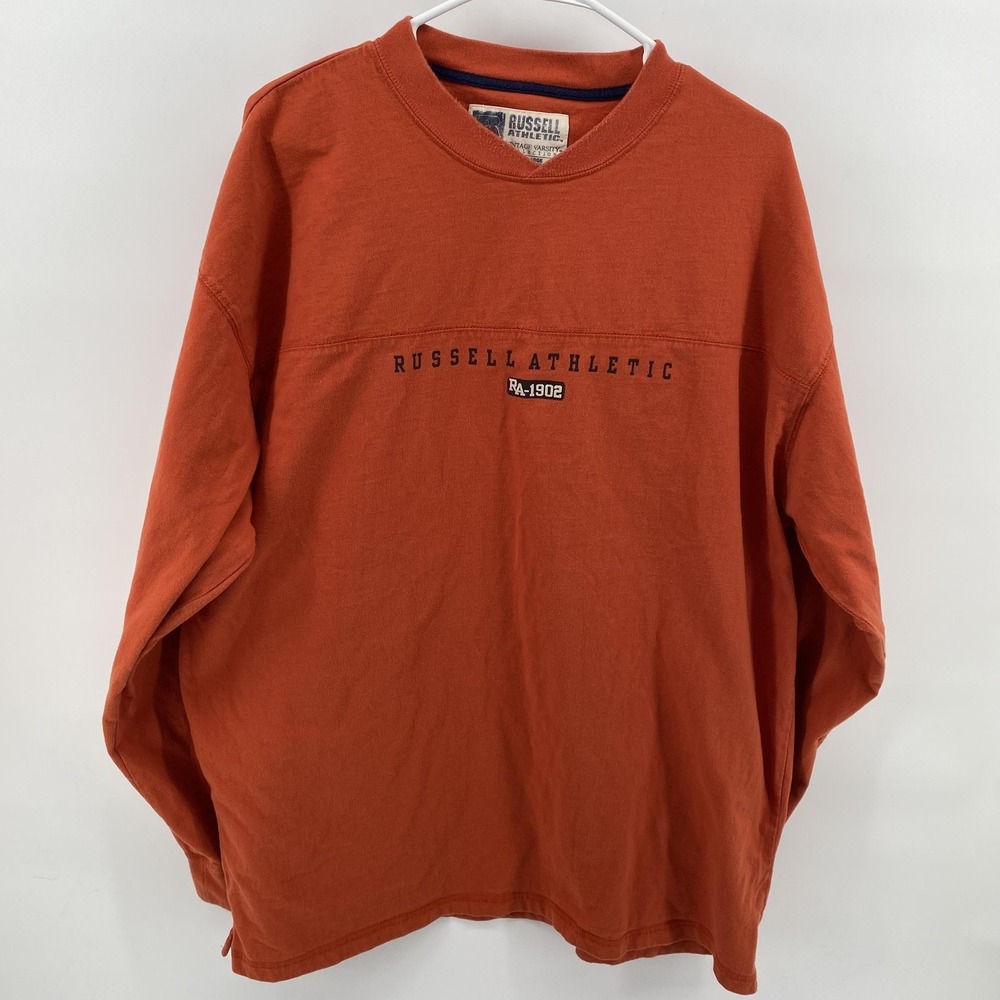 Russell Athletic Sweatshirt Mens XL Orange RA-1902 Crewneck Vintage Varsity‎